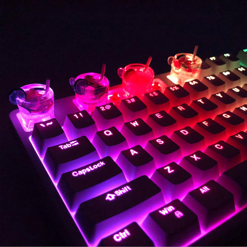 CN GAMING Fruit Drink Watermelon Style Cute Keycap, Artisan Resin Keycap, Esc Key cap for Cherry MX Mechanical Keyboard DIY Backlit Keycaps Replac...