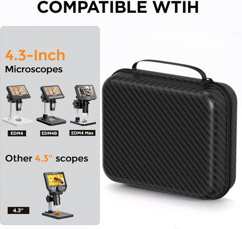 Elikliv Microscope Case for 4.3'' Microscope Binoculars, Compatible with EDM4, EDM4B, EDM4 Max Coin microscope and 4.3'' LCD Digital Microscopes, ...