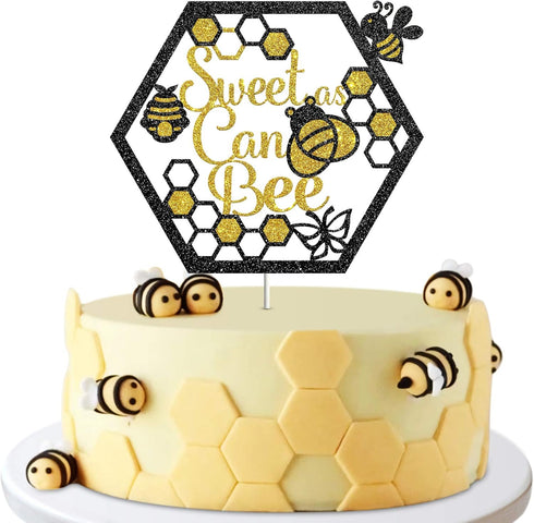 Sweet As Can Bee Sign Cake Topper, Happy Birthday Party Decor, Bumble Bee Honey, Baby Shower, Mommy to Be, Gender Reveal, Engagement Party Decorat...