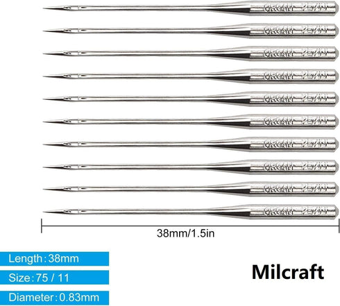 50 Pcs Embroidery Sewing Machine Needles Size 75/11 130/705H HAx1 Sewing Needles for Brother Sewing Machine (10 Pack of 5 Needles)...