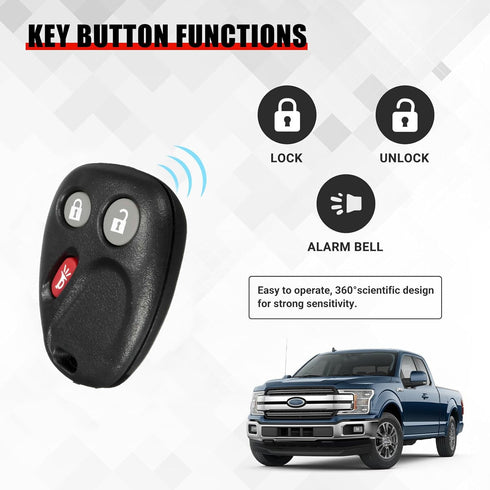 Key Fob for Chevy Silverado Equinox Suburban 2003-2006 | Mushan Key Fob LHJ011 | Replacement Key for Chevy&for Cadillac | 3-Button Key Fob | Easy ...