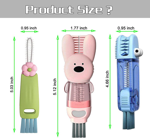 3-in-1 Cup Lid Cleaning Brush, Bottle Brush Set, Multi-purpose Gap Cleaning Brush, Kitchen Tool Cleaning Brush for Cup Lids, Milk Bottles, Molds(3...