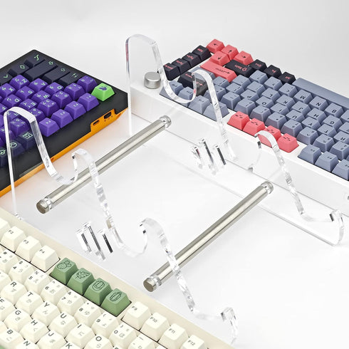 3 Tier Acrylic Keyboard Display Stand, Transparent, Sturdy Desktop Holder for Mechanical Keyboards, Office Home...