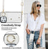 LUVI Compatible with iPhone 15 Pro Wallet Case with Card Holder Crossbody Neck Strap Lanyard Wrist Strap Purse for Women PU Leather Flip Case with...