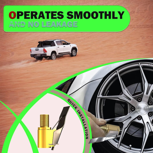 HIYITKS Air Chuck with Clip Adapter, Brass Locking Tire Inflator Nozzle Adapter Connect, No Leakage 250 PSI Tire Chucks for Vehicle Inflator Compr...