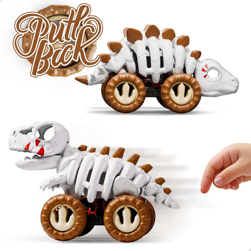 iPlay, iLearn ???????? ?????? Dinosaur Monster Truck Toys for Toddlers 1-3, Skeleton Pull Back Dino Car for Kids 2-4 Year, Boy Cool T-Rex Fossil V...
