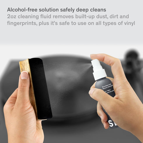 Vinyl Record Cleaning Kit - 5-in-1 Vinyl Record Cleaner Kit includes Velvet Record Brush, Stylus Brush, Record Cleaning Solution, Cleaning Brush &...