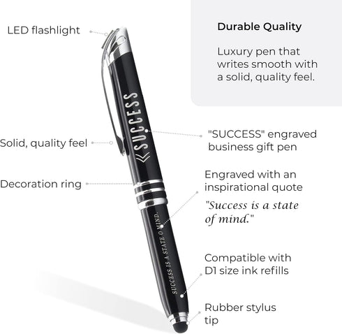 Inkstone Success Motivational Business Penlight with Illuminated Writing Tip and Stylus...