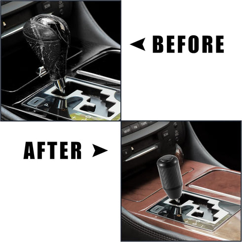 X AUTOHAUX Automatic Universal Manual Gear Stick Shift Knob Transmission Gear Lever Stick Shifter Handle Carbon Fiber Pattern Black...