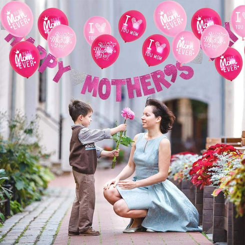 Happy Mother's Day Balloons Party Decorations Supplies - 48PCS Latex 12inch Mothers Day Party Supplies - Best Mom Ever Party Decorations...