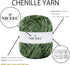 NICEEC 300g Soft Chenille Yarn Blanket Yarn Velvet Yarn for Knitting Fancy Yarn for Crochet Weaving DIY Craft Total Length 150m (164yds)_Army Gree...