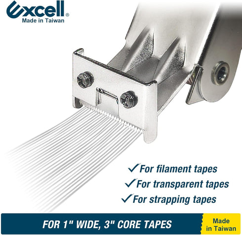 Excell Heavy Duty Filament Tape Dispenser (Fits 1 inch Wide) Strapping Tape Dispenser for Taping, Sealing carton, and Moving box...