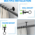 SDTC Tech 1-1/4 Inch Curtain Rod Ceiling-Mount Bracket Stainless Steel Flange Rod Holder Closet Pole End Supports Socket with Matching Screws, Bla...