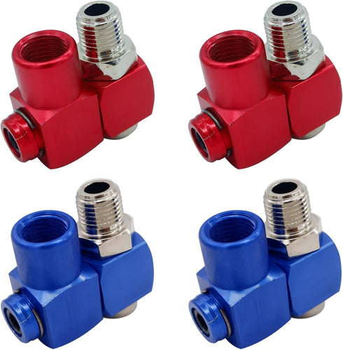 4Pcs 360 Degree Swivel Air Hose Connector 1/4” Industrial Air Fittings and Pneumatic Tool Adapter Air Hose Joint Coupler...