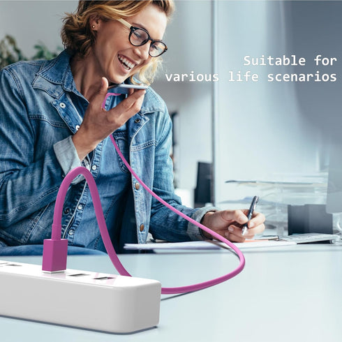 Phone Cable Fast Charging Lightning Cable Phone Cord Compatible with iPhone 14/13/12/11 Pro Max/XS MAX/XR/XS iPad AirPods-Green and Pink and Blue...
