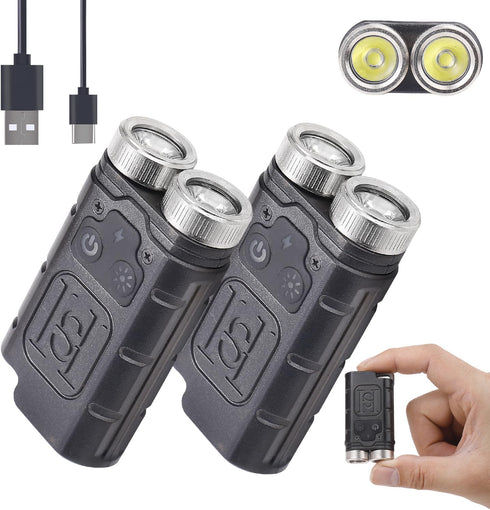 KunHe K2 2 Pack 1000 High Lumens EDC Flashlight Super Bright Rechargeable USB C Mini Small Portable Keychain Pocket Flashlights...