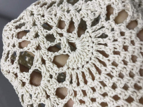Damanni Cotton Handmade Crochet Lace Tablecloth Doilies Doily,Round,Beige,20 Inch...