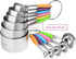 New Version! 11 Piece Measuring Cups And Spoons Set by Laxinis World | Sturdy Stainless Steel Stackable 6 Cups and 5 Spoons with Soft Silicone Han...