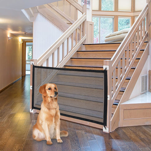 NWK Magic Dog Gate for Stairs Pet Gate for The House Providing a Safe Enclosure for Pets to Play and Rest, 6 Hooks Design (30'' X 43'')...