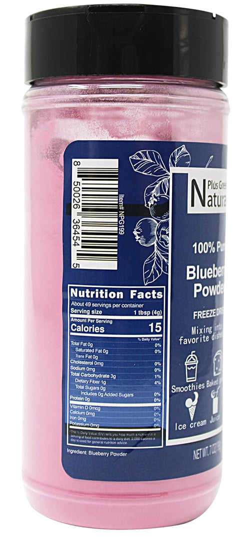 NPG Blueberry Powder 7 Oz, Pure Wild Blueberry Extract for Authentic Flavor in Smoothies, Baking, and Beverages, Freeze-Dried, Non-GMO Food Colori...