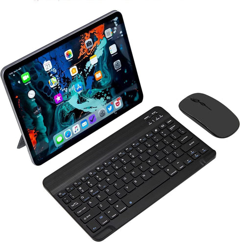 Computer Keyboard and Mouse Combo, Ultra Thin Wireless Keyboard with 3 Adjustable DPI Mouse, Bluetooth Keyboard and Mouse Compatible with PC Lapto...