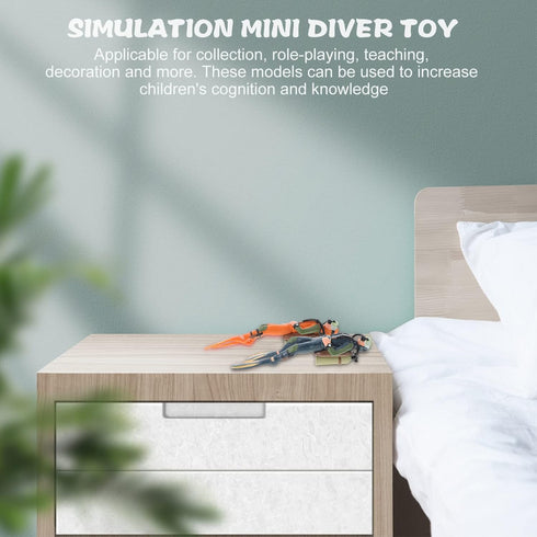 Diver with Hose Scuba Steve Toy Squid Fish Tank Action Figure Divers: 2PCS Scale Model Sea Animals Scuba Diver Toy Swimmers Diver Figures...