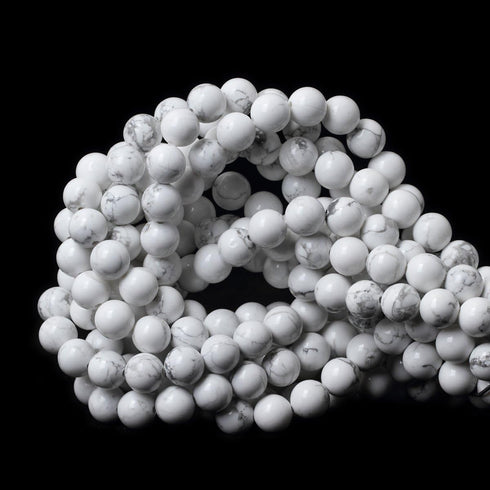 8mm 45PCS Natural White Howlite Gemstone Round Loose Stone Beads for Jewelry Making DIY Crafts Design 1 Strand 15"...