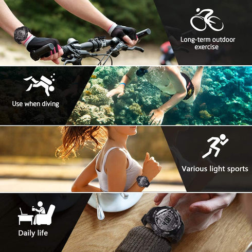 10 ATM Digital Submersible Unisex adult Diving Watch 100m Water Resistant Swimming Sport Wristwatch Luminous LCD Screen with Stopwatch Alarm Funct...