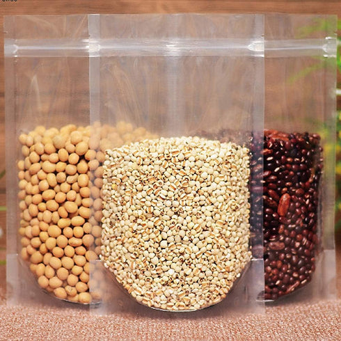 Clear Zipper Stand Up Pouch Bag,100Pcs 7.0x10.2 Heat Sealable Zip Lock Snack Food Tea Packing Pouches (7.0W x 10.2L, 100)...