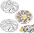 3 Pack Oyster Plate, Stainless Steel 8 Slots Oyster Grill Pan with Center Slot Multi-Functional Grill Pan for Oysters and Scallop, Sauce and Lemon...