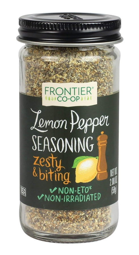 Frontier Seasoning Blends, Salt-Free Lemon Pepper, 2.08-Ounce Bottle...