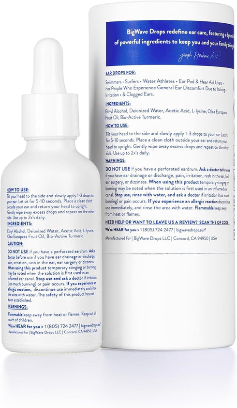 Fast-Acting Ear Drops Preferred by Professional Athletes for Ear Discomfort, Ear Infections, Swimmer’s Ear, Clogged Ears, Wax Removal, and Itchy E...