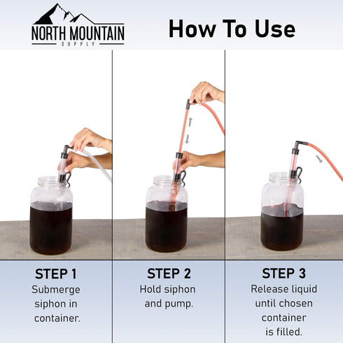 North Mountain Supply Quick Start Automatic Siphon - 24 Inches, With Bucket Clip, Butterfly Valve & Hose...