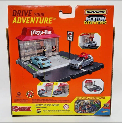 Mattel Matchbox Action Drivers Pizza Hut Pizza Run Playset...