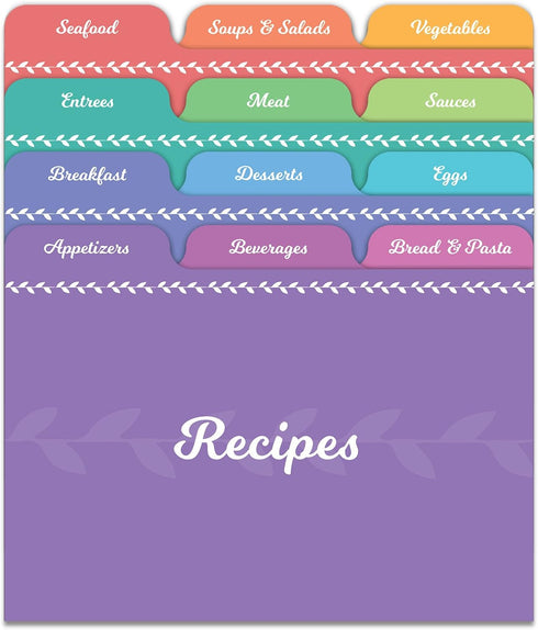 Jot & Mark Recipe Card Dividers | 24 Tabs per Set, Works with 4x6 Inch Cards, Helps Organize Recipe Box (Rainbow)...