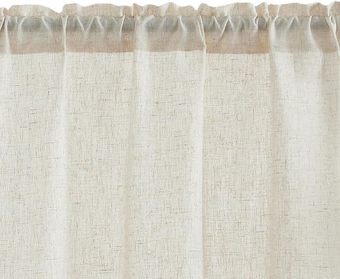 jinchan Beige Kitchen Curtains Linen Tier Curtains 24 Inch Farmhouse Cafe Drapes for Small Window Flax Country Rustic Rod Pocket Bathroom Laundry ...