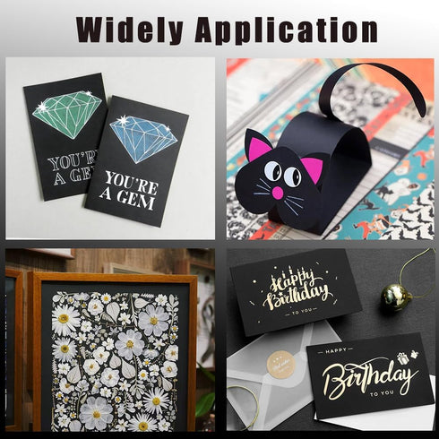 30 Sheets Black Cardstock, 8.5 x 11 Card Stock, 92lb/250gsm Thick Cover Stock, Heavyweight Printer Paper for Invitations, Scrapbooking, Crafting, ...