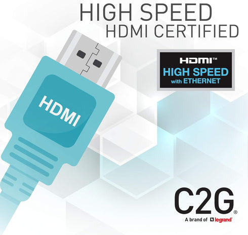 C2G 6ft Premium Certified High Speed HDMI Cable with Ethernet 4K 60Hz - HDMI with Ethernet cable - HDMI / audio - HDMI (M) to HDMI (M) - 20 ft - s...