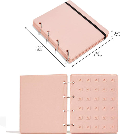 Shoe Charms Organizer for Croc Charms Display, Flip-page Shoe Charms Holder for Croc with 120 Holes for Croc Charms Organizer and Storage in Trave...