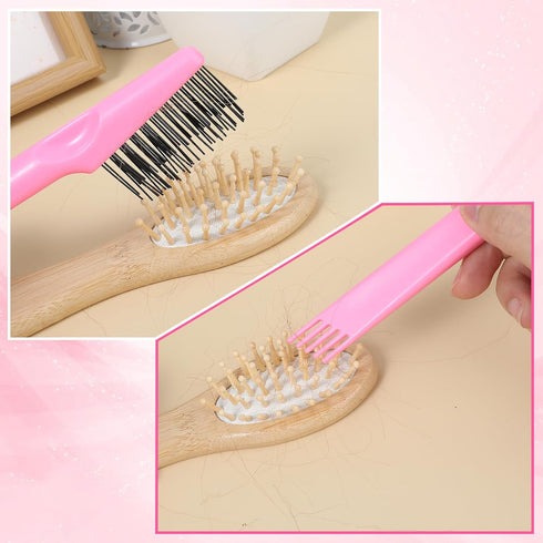 2 Pcs Hairbrush Cleaner Tool 2 In 1 Hair Tools Mini Self Cleaning Hair Brush For Hair Cleaning Clean Dirt Dust Home Salon...