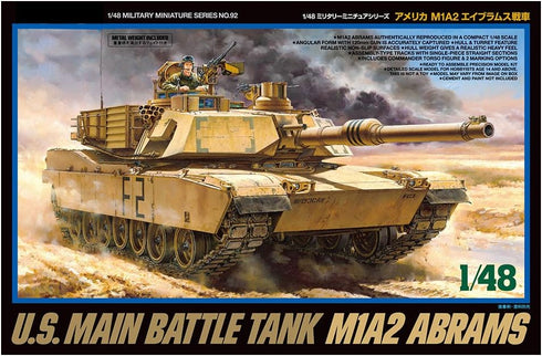 Tamiya 32592 1/48 M1A2 Abrams Plastic Model Kit...