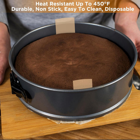 GeeRic 100 Pcs Baking Parchment Paper, 9 inch Round Cake Pan Liner with Lift Tab, Non-Stick Precut Baking Parchment for Baking Cookies, Bread (Unb...
