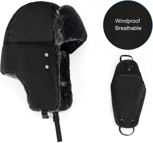 mysuntown Winter Hats for Women Men Trapper Ushanka Hat with Ear Flaps Warm Russian Bomber Hats for Cold Weather...