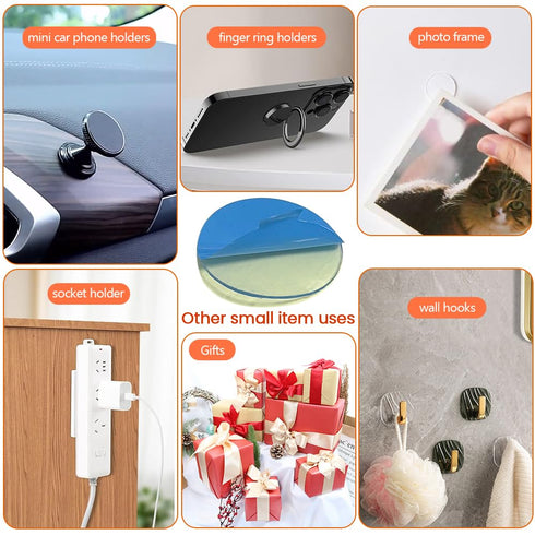 10 pcs Clear Sticky Adhesive Pads for Socket Base,1.34 inches Transparent Double Sided Tapes Replacement for Collapsible Grip,Small Car Phone Hold...