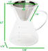 Mind Reader Pour Over Coffee Maker, Single Serve, Reusable Stainless Steel Filter, Glass, 4.76" L x 5.98" W x 6.3" H, Clear...