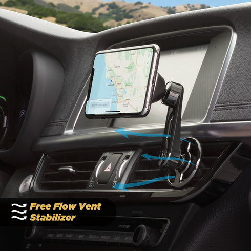 Scosche MM2VP2SR-SP MagicMount Pro Magnetic FreeFlow Vent Mount Holder Phone Mount for Car, Neodymium Magnet, Adjustable Rotating View, Black...