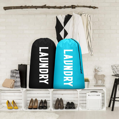 2 Pack XL Travel Laundry Bag, Machine Washable Dirty Clothes Organizer, Large Enough to Hold 4 Loads of Laundry, Easy Fit a Laundry Hamper or Bask...