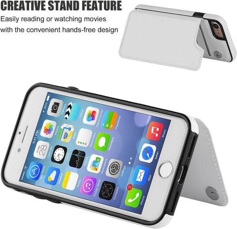 ONETOP for iPhone SE(2022) iPhone SE(2020) iPhone 7/8 Wallet Case with Card Holder, Premium PU Leather Kickstand Card Slots, Double Magnetic Clasp...