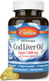Carlson - Cod Liver Oil, Super 1000 mg + Vitamins A & D3, Wild Norwegian, Sustainably Sourced, 100 Softgels...