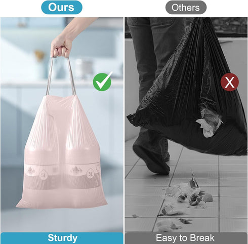 Small Trash Bags 4 Gallon Drawstring Unscented Mini Garbage Bags Trash Can Liners for Office Bedroom Bathroom Thickened Set of 3 Colour. 45 Count?...
